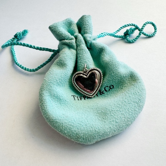 Tiffany & Co. Jewelry - Tiffany & Co. RARE Beaded Border Heart Sterling Silver Pendant